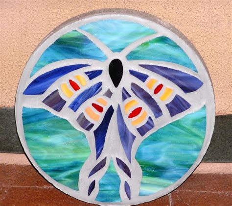 Butterfly Stepping Stone Stained Glass Mosaic Mosaic Stepping Stones Mosaic Glass