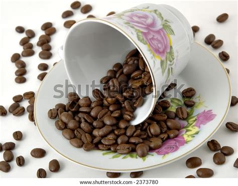 Fancy Coffee Cup Saucer Coffee Beans Stock Photo 2373780 | Shutterstock