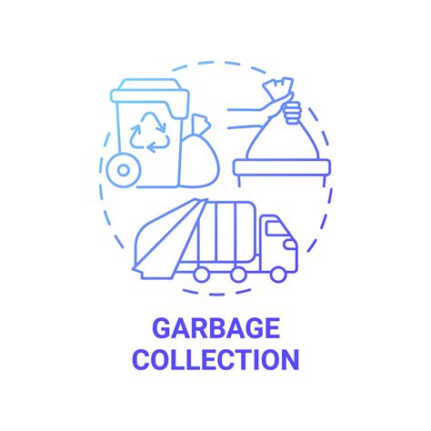 Garbage Collection Blue Gradient Concept Icon Waste Management Process