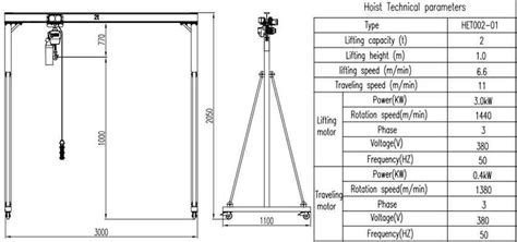 Ton Portable Gantry Crane Telescoping Gantry Fixed Height