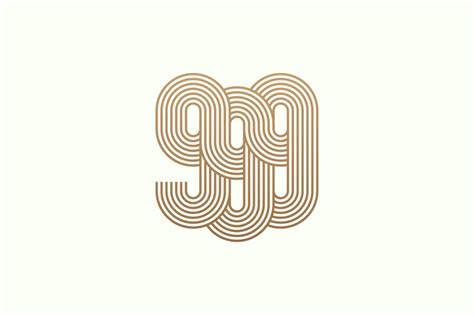 Premium Vector | Number 999 logo monogram number 999 logo multi line style