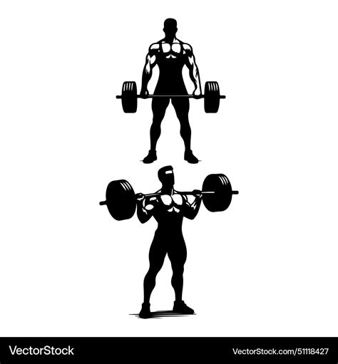 Silhouette Set Of Weightlifter Royalty Free Vector Image