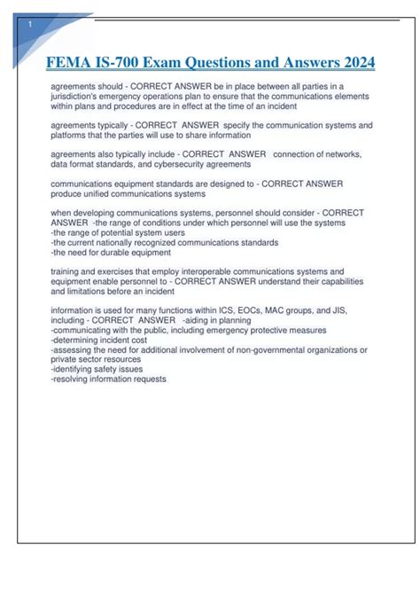 FEMA IS-700 Exam Questions and Answers 2024. - Fema - Stuvia US