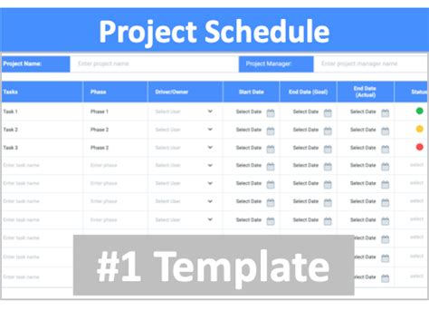 Project Schedule Worksheet Template – Six Sigma Software Online Tools