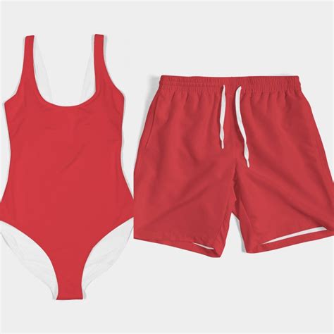 Matching Swimwear Set Swimsuit Bikini Trunks And Accessories Etsy
