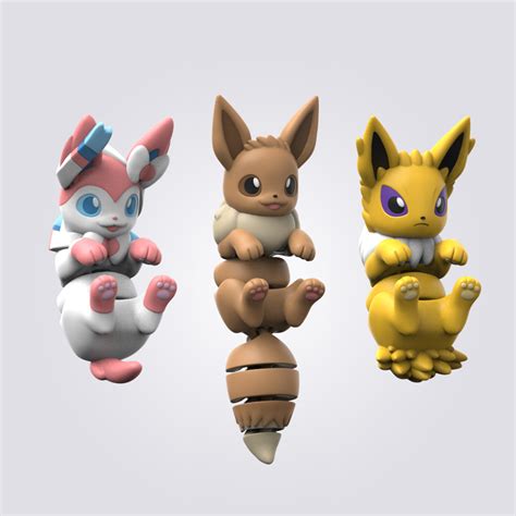 archivo stl pokemon flexi eevee sylveon  jolton easy print