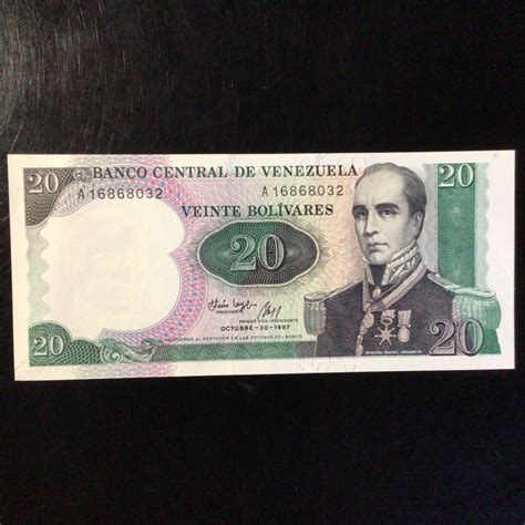 Yahoo オークション World Paper Money VENEZUELA 20 Bolivares1987