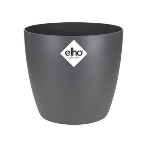 Pot De Fleurs Rond Mini Plastique Anthracite Cm Elho Gamm Vert