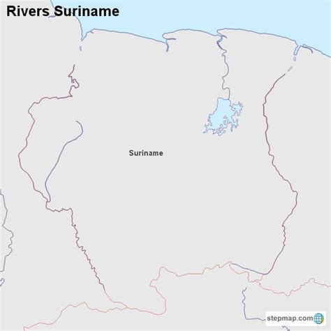 StepMap - Rivers Suriname - Landkarte für Suriname