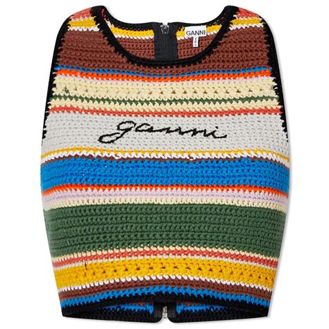 Ganni Crochet Logo Bikini Top Ganni