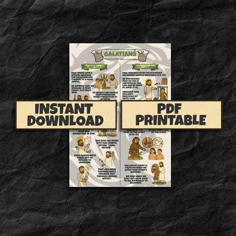 Galatians Bible Study Guide: Visual New Testament Summary (PDF Download