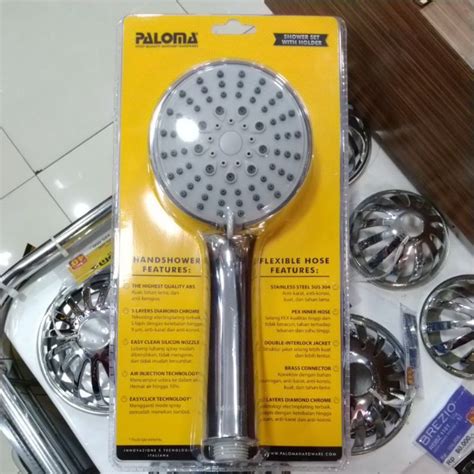 Jual PALOMA KEPALA SHOWER MANDI SET SELANG SHOWER HOLDER HAND SHOWER