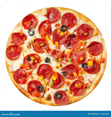 Pizza De Pepperoni Isolada Pimenta De Sino Imagem De Stock Imagem