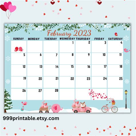 Fillable February 2023 Calendar February 2023 Printable Calendar