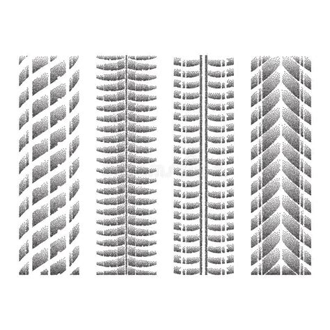 Dotted Tire Track Set 1 Stock Vector Illustration Of Silhouette