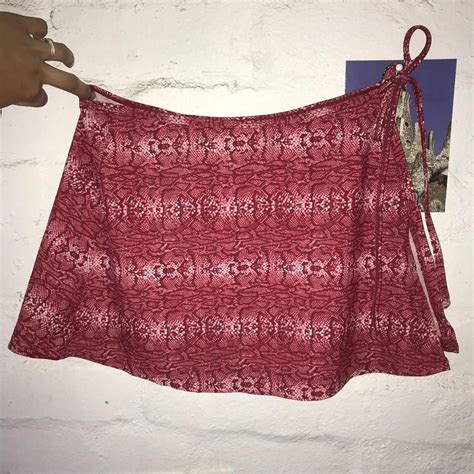 Vintage Y2k Snakeskin Pink Swim Skirt Cutest Just Depop