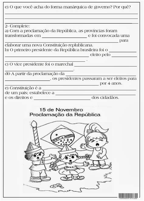 ATIVIDADES PROCLAMAÇÃO DA REPUBLICA 5° ANO - SÓ ESCOLA