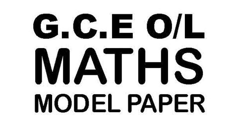 Download Gce Ol Mathematics Past Papers And Model Papers E Kalvi