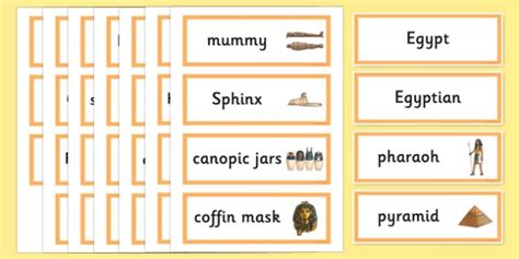 Free Ancient Egypt Vocabulary Ks Word Card Resource