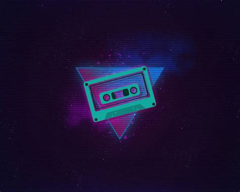 Neon Cassette Tape Clip Art