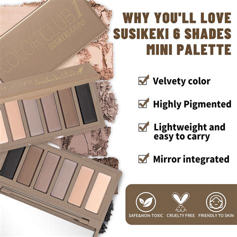 Susikeki Colors Mini Naked Eyeshadow Makeup Palette Neutral Nude Smoky Eye Shadow Taupe