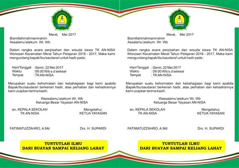 Contoh Surat Undangan Perpisahan Sekolah Homecare24