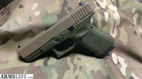 ARMSLIST For Sale Glock 19 Gen 4 FDE Slide OD Green Frame 9mm 580