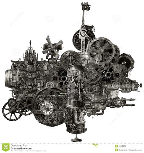 Steampunk Industrial Manufacturing Machine Isolated Steampunk Machines Steam Art Steampunk