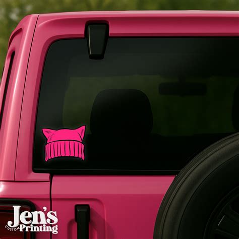 Pussy Power Vinyl Decal Feminist Pink Cat Hat Sticker Etsy