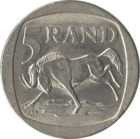 5 Rand Coin South Africa Suid Afrika Km140 1994 1995 Etsy