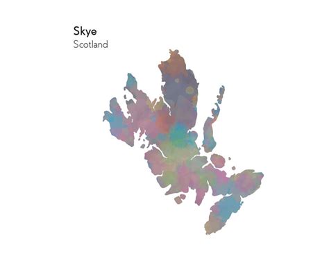 Isle Of Skye Print Map Island Scotland T Etsy
