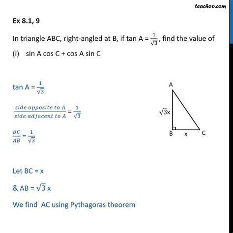 Ex In Abc If Tan A Root Find Sin A Cos C