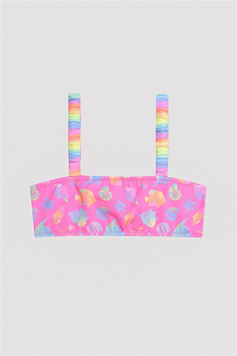 Kız Çocuk Colorful Ocean Bandeau Çok Renkli Bikini Takımı PL SUV IY MIX Çok Renkli Penti