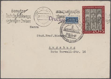 Stamp Auction Bundesrepublik Deutschland 50th Auction Anniversary