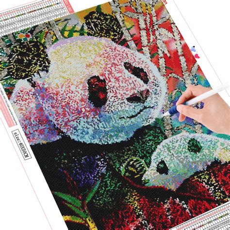 Broderie Diamant Pandas Multicolores Animaux Lartera