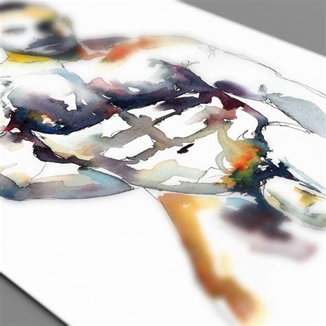 Gay Artwork Queer Watercolor Nude Male Art Male Nude Etsy