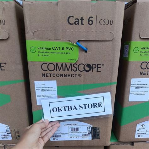 Jual ORI Kabel LAN Commscope Blue Cat 6 1 Roll Kabel LAN UTP