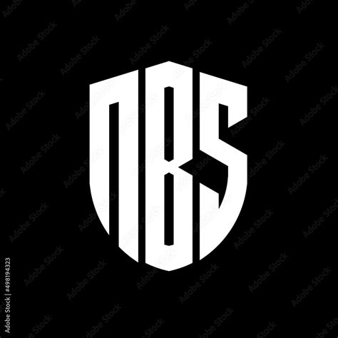 NBS letter logo design. NBS modern letter logo with black background ...