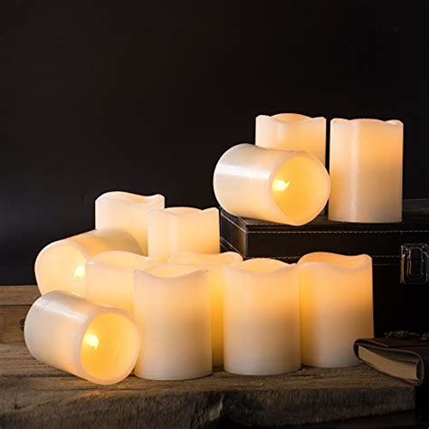 Enpornk Set Of 12 D3 X H4 Flameless Candles Battery Operated Led Pillar Real Wax Electric