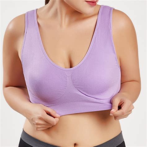 Levmjia Sports Bras Lingerie For Women Plus Size Clearance Women Pure Color Plus Size Ultra Thin