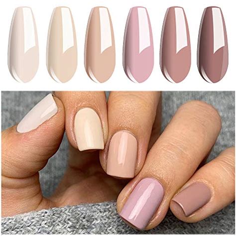 Vishine Vernis Semi Permanent 6 Couleurs Série Nude Nu Vernis à Ongles Gel Soak Off UV LED
