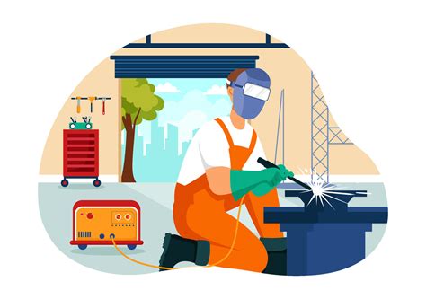 welding service illustration  professional welder job weld metal