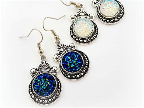 Victorian Gothic Druzy Earrings Dangle Earrings Gothic Etsy