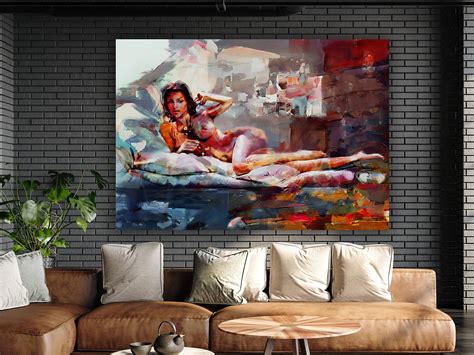 Naked Woman Painting Print Naked Woman Wall Art Bedroom Ca Inspire Uplift
