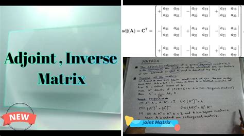 Inverse Matrix Adjoint Of A Matrix Examples Adjugate Matrix How