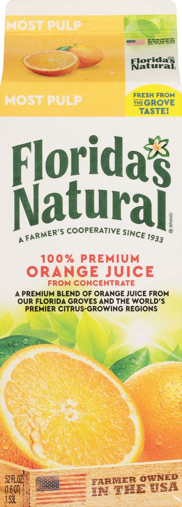 Florida S Natural Orange Juice Most Pulp Planogram Back