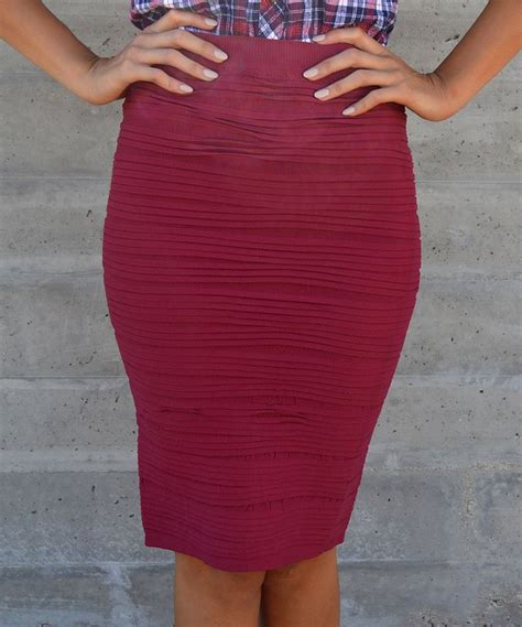 Trinity Tribe Burgundy Pencil Skirt Burgundy Pencil Skirt Skirts