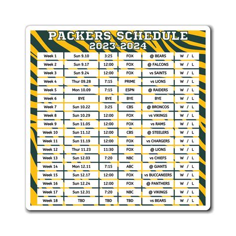 Packers Schedule 2025 2026 Season