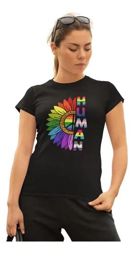 Playera Gay Flor Human Pride Lgbtt Arcoiris Colores Meses Sin Inter S