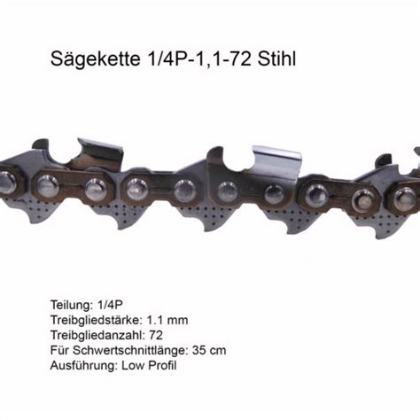 Stihl Sägekette Picco Micro 3 (PM3) 1/4P 1.1 mm 72 TG | eBay.de